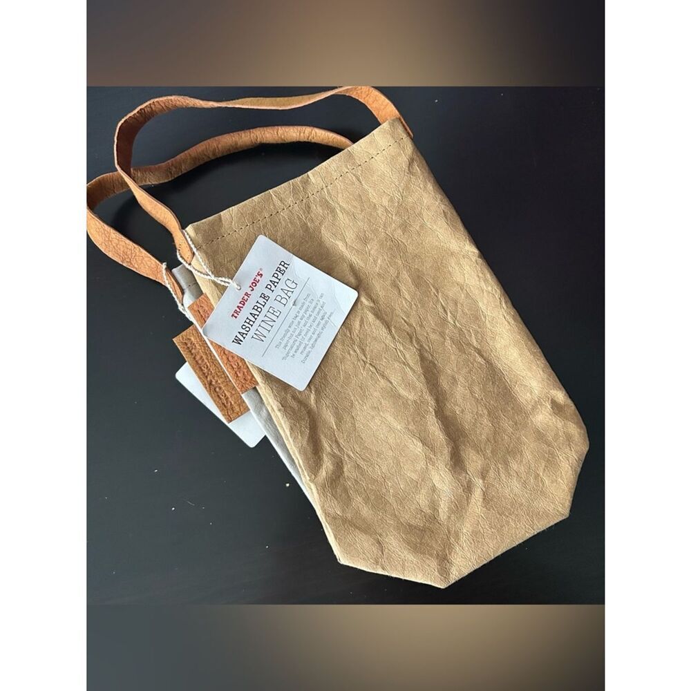 Lot of Trader Joe's Washable Paper Wine Bags- Tan and Grey